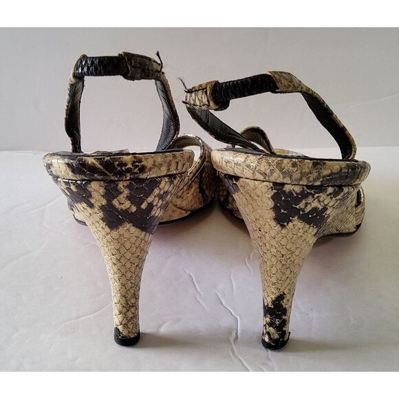 Isaac Women's Snake Embossed Slingback Heels Sandals Size 9M - Picture 6 of 8